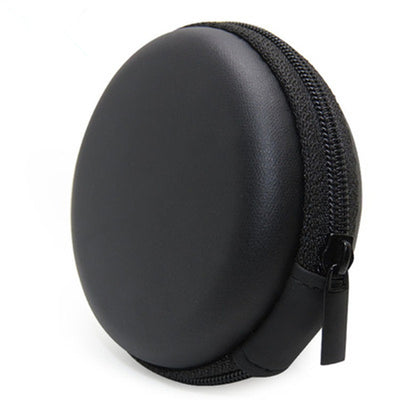 Black Bluetooth Headset Case Clamshell Style with Zipper Enclosure Inner Pocket - goldylify.com