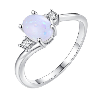 Oval Cut Opal Diamond Ring Birthday Gift - goldylify.com