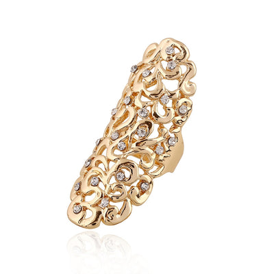 Fashion Exaggeration Hollow Carving Alloy Drill Ring - goldylify.com
