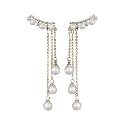 Elegant Tassel Earrings Elegant Female Pearl Anti Allergy Ear Studs - goldylify.com