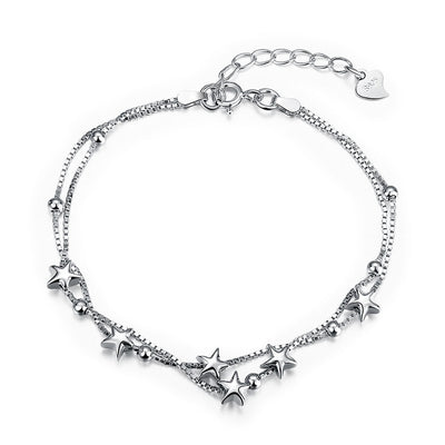 925 Pure Silver Romantic Star Bracelet - goldylify.com