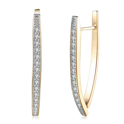 Single Row Diamond Studded Romantic Style Earring Clip - goldylify.com