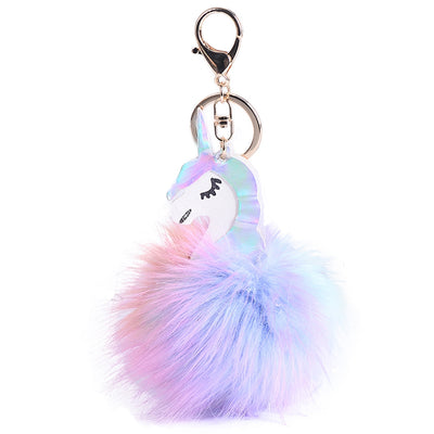 Creative Animal Keychain for Women Creativity Fur Ball Pompom Pendant Keychains - goldylify.com