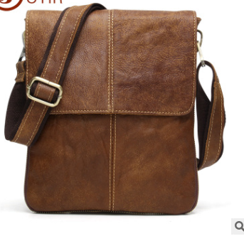 Male Baotou leather cowhide original casual Shoulder Bag Messenger Bag retro vertical small bag wholesale - goldylify.com