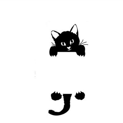 DIHE Originality Cute Cat Black and White On-Off Wall Poster - goldylify.com