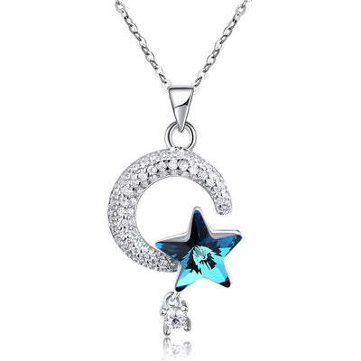 S925 Star Diamond-Encrusted Sterling Silver Necklace - goldylify.com