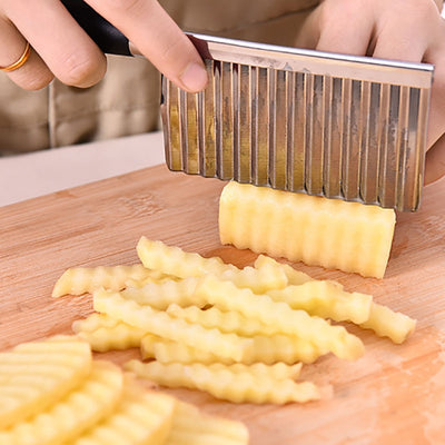 DIHE Wave Shaped Potato Cutter Stainless Steel Knife - goldylify.com