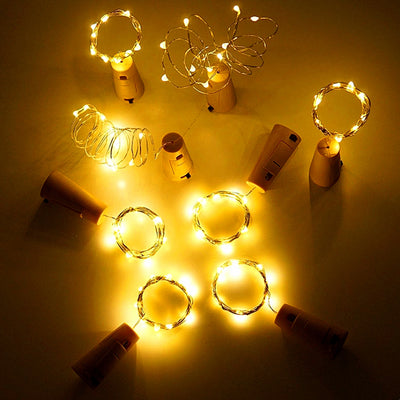 1m 10 Lights LED Lantern Bottle Stopper Type String Light for Birthday Christmas Decoration - goldylify.com