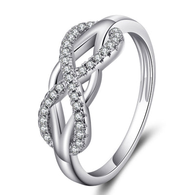 Wedding Ring Love Diamond Infinity Bowknot Rings for Women Rhinestone Jewelry - goldylify.com