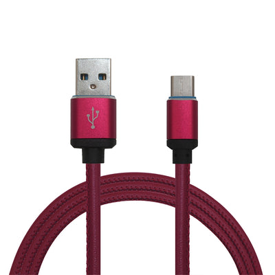 Mini Smile 3.4A Quick Charge Leather Type-C To Usb Charging Cable with High-Speed Data Transmission 100CM - goldylify.com