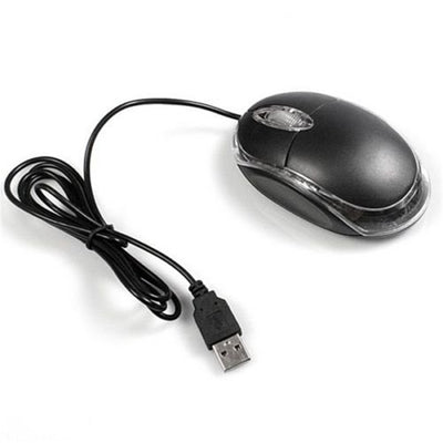 Generic Black 3-Button 3D USB 800 Dpi Optical Scroll Mice Mouse w/ Blue / Red LEDs For Notebook Laptop Desktop - goldylify.com