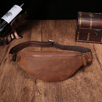 Leather men's cell phone belt bag - goldylify.com