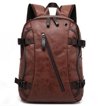 New Men's Backpack Fashion Style Leather Middle School Bag Men's Bag - goldylify.com