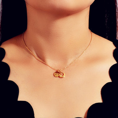 Fashion Gold Double Love Pendant Necklace - goldylify.com