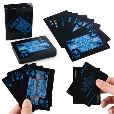 AEOFUN Creative Black Plastic PVC Poker Waterproof Magic Playing Cards Table Game Set - goldylify.com