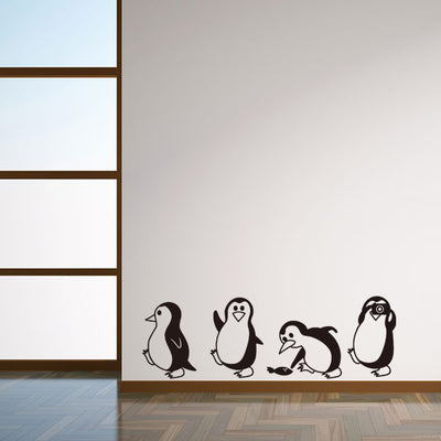Cute Penguin Cartoon Wall Stickers For Kids Room Decoration - goldylify.com