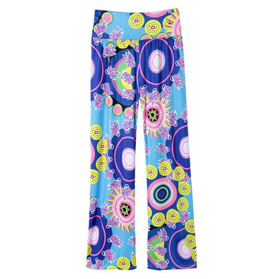 Chic Mid-Waisted Colorful Print Loose-Fitting Exumas Pants For Women - goldylify.com