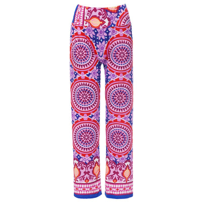 Ethnic Style Mid-Waisted Geometric Pattern Loose-Fitting Exumas Pants For Women - goldylify.com