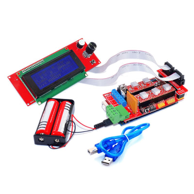 3D Printer Kit Ramps 1.4 Control Board + Mega 2560 R3 Panel + A4988 Driver Plate with Heatsink + 2004 LCD Display Screen - goldylify.com