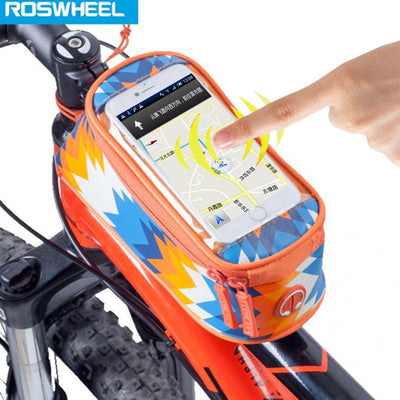 Roswheel 4.8 inch Touch Screen Bicycle Front Tube Phone Bag Holder Handlebar Pouch - goldylify.com