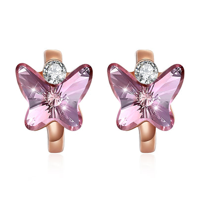 Crystal Element S925 Sterling  Butterfly Earrings - goldylify.com
