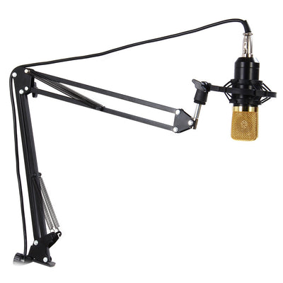 NB - 35 Extendable Recording Microphone Suspension Boom Scissor Arm Stand Holder with Microphone Clip Table Mounting Clamp - goldylify.com
