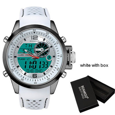 BOAMIGO Top Brand Luxury Watch Men White Sports Watches Digital Watch Luminous Military Quartz Wristwatches relogio masculino - goldylify.com