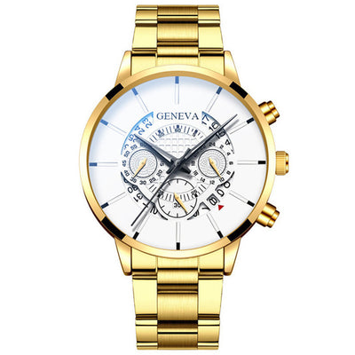 2020 Fashion Mens Watch Quartz Classic Black Wristwatch Steel Belt Luxury Calendar Business Watch Herren Uhren Gifts for Men - goldylify.com