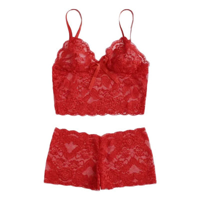 Erotic lingerie sexy hot Sexy Women Lace Bra Briefs Lingerie Underwear Pajamas Camisole Sleepwear Set bielizna erotyczna #401018 - goldylify.com