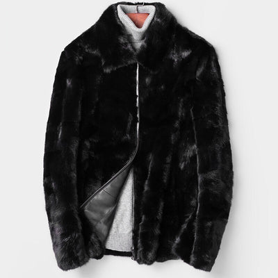 Top Quality Men Real Mink Fur Overcoat 2020 New Winter Warm Lapel Business Outwear Luxury Slim Fit Black Casual Real Fur Coat - goldylify.com