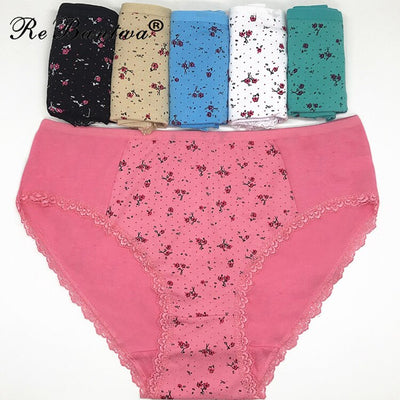 Wholesale 10pcs Plus Size 3XL 4XL Mother's Underwear Cotton Mom Panties Women Oversize Briefs Floral Knickers Sexy Lingerie - goldylify.com