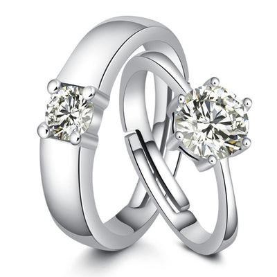 Lovers Couple Simple Proposal Gift Ring 1 Pair - goldylify.com