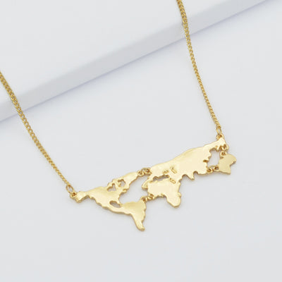Two Map of The World Pendant Necklace - goldylify.com