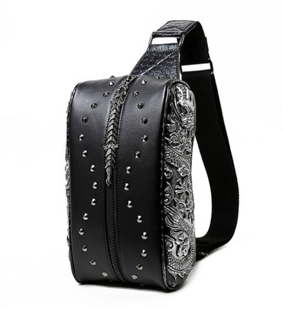 Riveted Leather Gothic Bag - goldylify.com