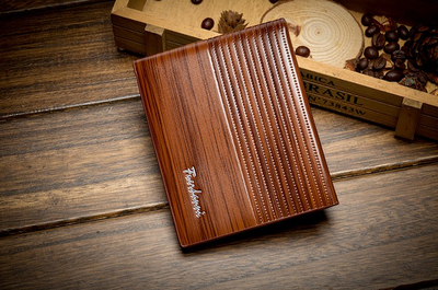 Wooden Stripe PU leather Wallet - goldylify.com