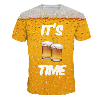 Beer Bubble 3D Digital Printing Short Sleeve T-shirt - goldylify.com