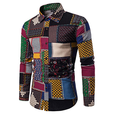 Tribal Geometric Print Casual Shirt - goldylify.com