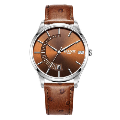 Rarone Genuine Leather Men Wrist Quartz Watch - goldylify.com