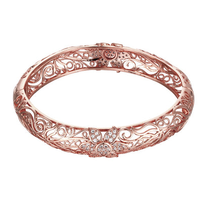 Fashion K Gold Zircon Carving Pattern Female Rose Gold Bracelet - goldylify.com