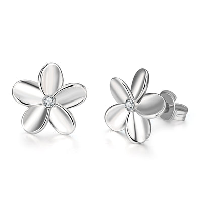 K Gold European and American Popular Simple Flower Earrings Platinum Plating - goldylify.com