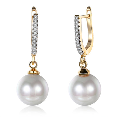 Zircon Drop Pearl Set Romantic Wind Earring Earring Clip - goldylify.com