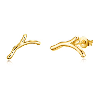 Christmas Antler Ear Studs  Plated with Gold - goldylify.com