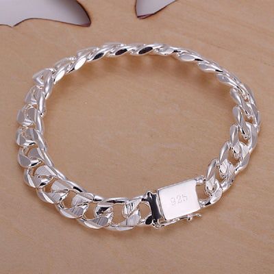 H032 Men's Geometric Silver Chain Bracelet - goldylify.com