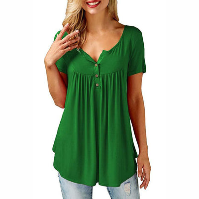 Womens Shirts Casual Tee Shirts Short SleeveLoose Fits Tunic Tops Blouses - goldylify.com
