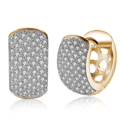 K Gold Zircon Earring Single Row Diamond Set Romantic Wind Earring Clip - goldylify.com