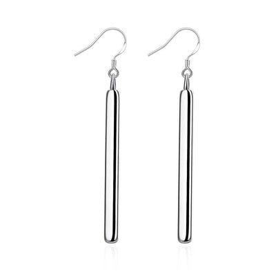 Straight Geometric Silver Earrings - goldylify.com