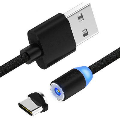 1M Cable for Type-c Led Upgraded Reflective Nylon Braided Magnetic Charger - goldylify.com
