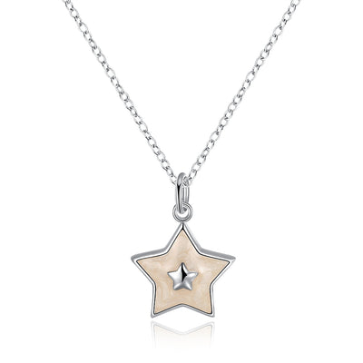 Another Silver Christmas Theme - White Pentacle Necklace - goldylify.com