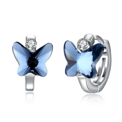 Crystal   Butterfly S925 Sterling Silver Earrings - goldylify.com