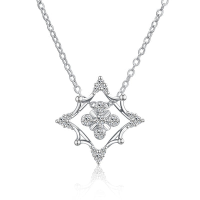 Christmas Collection Fashion Zircon Necklace White/Platinum Plated - goldylify.com